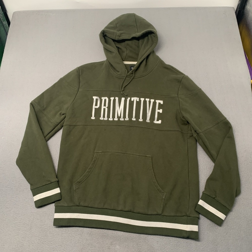 Primitive‎ Skateboarding Hoodie Men Large L Pullover Fleece Green White Spellout